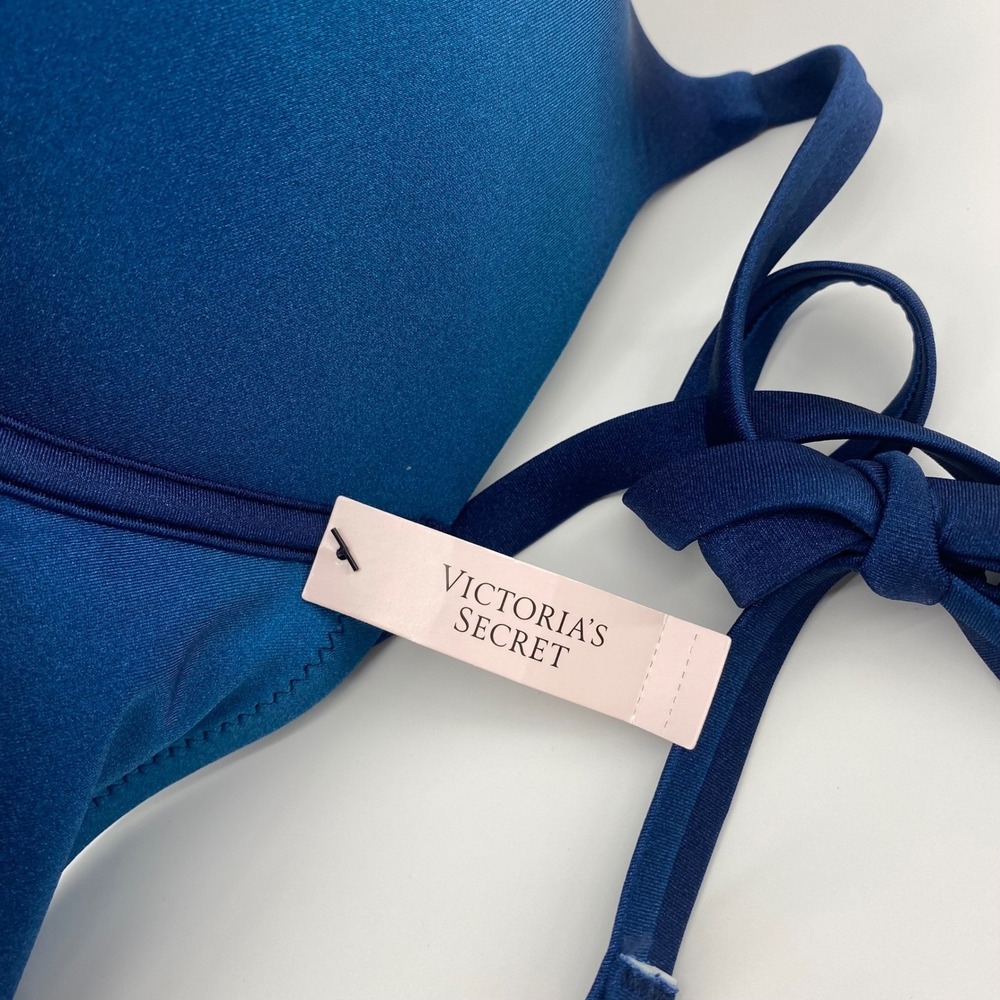 Victoria's Secret Bikini Top Womens 38DD Blue Ombre Push Up Underwire Swim  NWT - Picture 3 of 10